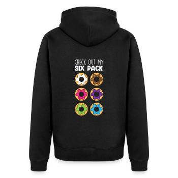 Donuts Food Lover Donut Say Funny Donuts - Unisex Premium Bio Zip Hoodie - Schwarz - Hinten - Nico (187cm)