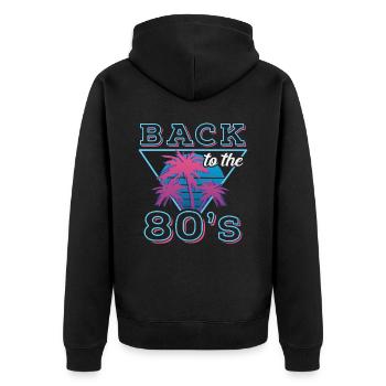 Retour aux années 80 Carnaval rétro Fête à thème des années 80 - Veste à capuche bio Premium Unisexe - noir - Dos - Nico (187cm)