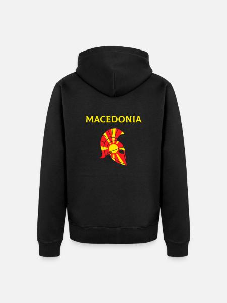 Macedonia flag, Ancient macedonia - Unisex Premium Organic Zip Hoodie - black