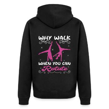 Cool Gymnast Gymnastics Carrwheel - Unisex Premium Organic Zip Hoodie - black - Back - Nico (187cm)