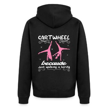 Roue de chariot acrobatique de gymnastique cool - Veste à capuche bio Premium Unisexe - noir - Dos - Nico (187cm)