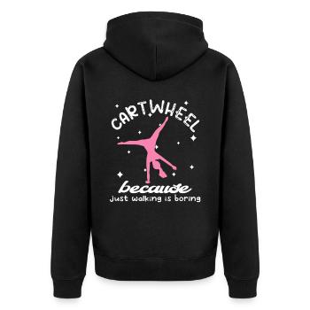 Roue de chariot acrobatique de gymnastique cool - Veste à capuche bio Premium Unisexe - noir - Dos - Nico (187cm)
