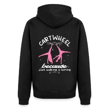 Roue de chariot acrobatique de gymnastique cool - Veste à capuche bio Premium Unisexe - noir - Dos - Nico (187cm)
