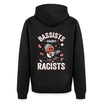 Bassistes contre racistes Bassistes contre droite - Veste à capuche bio Premium Unisexe - noir - Dos - Nico (187cm)