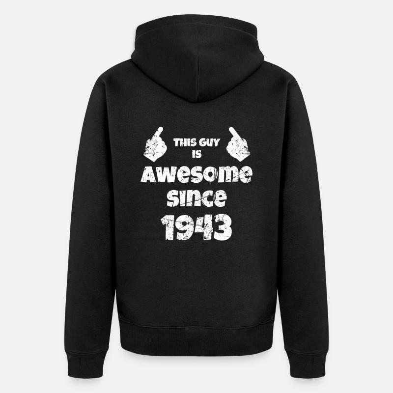 80e anniversaire millésime 1943 - Veste à capuche bio Premium Unisexe - noir