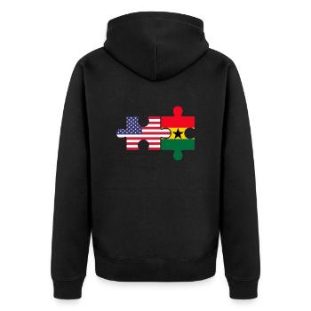 Drapeau américain du Ghana, Ghana - Veste à capuche bio Premium Unisexe - noir - Dos - Nico (187cm)