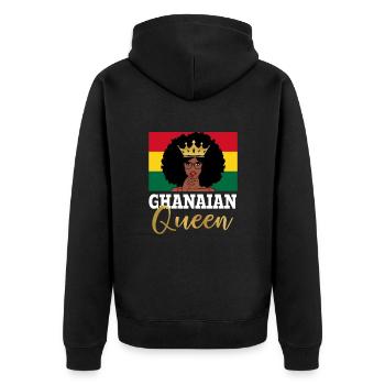 Fille ghanéenne, Ghana - Veste à capuche bio Premium Unisexe - noir - Dos - Nico (187cm)