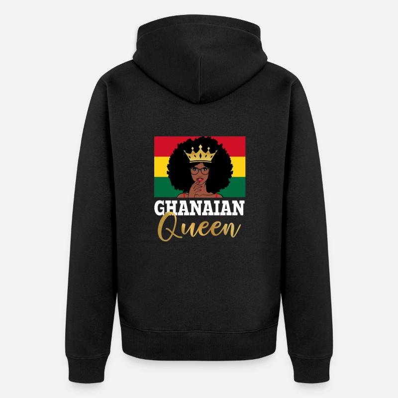Fille ghanéenne, Ghana - Veste à capuche bio Premium Unisexe - noir
