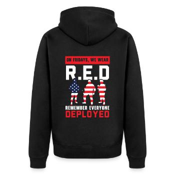 Patriotic Veteran USA Flag American Memorial Day - Veste à capuche bio Premium Unisexe - noir - Dos - Nico (187cm)
