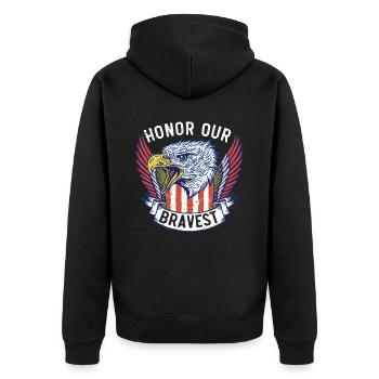 Patriotic Veteran USA Flag American Memorial Day - Veste à capuche bio Premium Unisexe - noir - Dos - Nico (187cm)