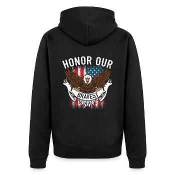 Patriotic Veteran USA Flag American Memorial Day - Veste à capuche bio Premium Unisexe - noir - Dos - Nico (187cm)