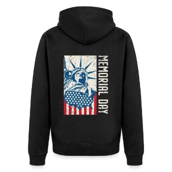 Patriotic Veteran USA Flag American Memorial Day - Veste à capuche bio Premium Unisexe - noir - Dos - Nico (187cm)