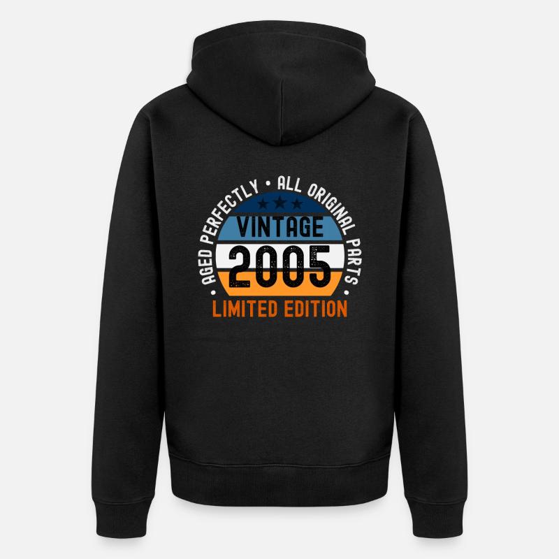 18ème Anniversaire Millésime 2005 - Veste à capuche bio Premium Unisexe - noir