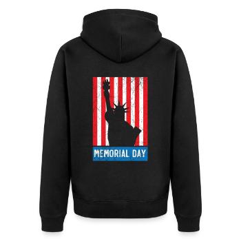 Patriotic Veteran USA Flag American Memorial Day - Veste à capuche bio Premium Unisexe - noir - Dos - Nico (187cm)