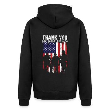 Patriotic Veteran USA Flag American Memorial Day - Veste à capuche bio Premium Unisexe - noir - Dos - Nico (187cm)