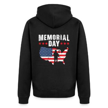 Patriotic Veteran USA Flag American Memorial Day - Veste à capuche bio Premium Unisexe - noir - Dos - Nico (187cm)