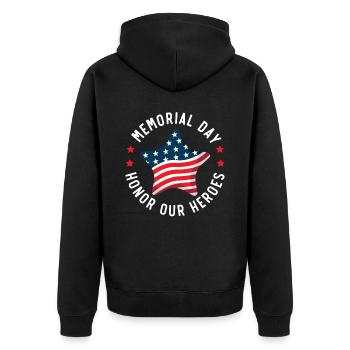 Patriotic Veteran USA Flag American Memorial Day - Veste à capuche bio Premium Unisexe - noir - Dos - Nico (187cm)