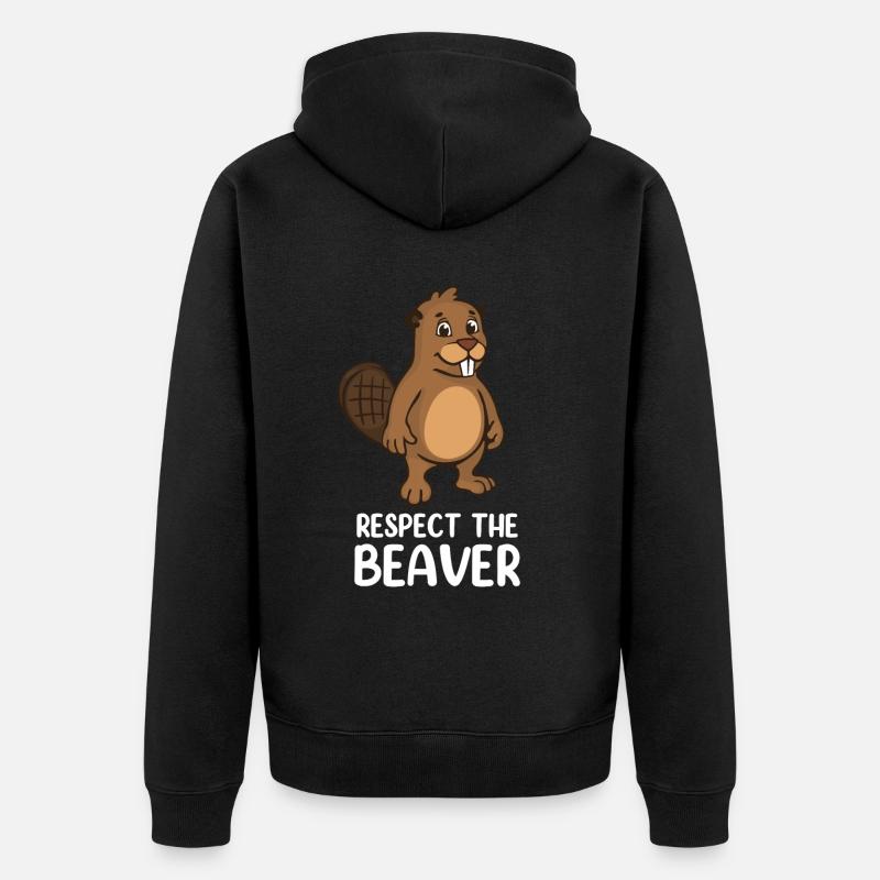 Respectez le castor - Veste à capuche bio Premium Unisexe - noir