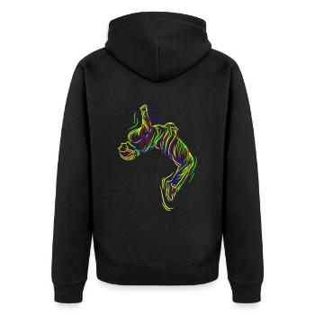 Parkour Backflip - Unisex Premium Organic Zip Hoodie - black - Back - Nico (187cm)