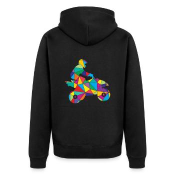 Quad Polygon Quad Driver Offroad - Unisex Premium Organic Zip Hoodie - black - Back - Nico (187cm)