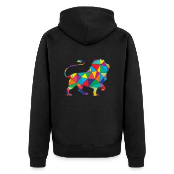 Lion Polygone Low Poly Animal sauvage - Veste à capuche bio Premium Unisexe - noir - Dos - Nico (187cm)