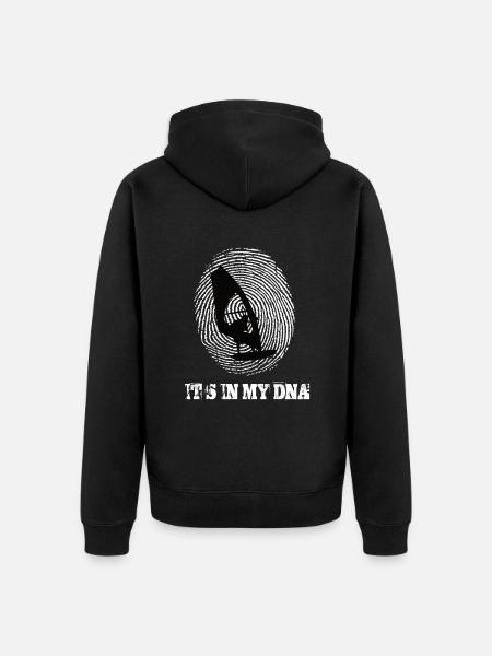 La planche à voile est dans mon ADN - Veste à capuche bio Premium Unisexe - noir