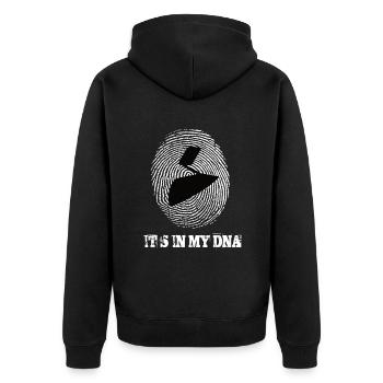 Mauern c’est dans mon ADN - Veste à capuche bio Premium Unisexe - noir - Dos - Nico (187cm)