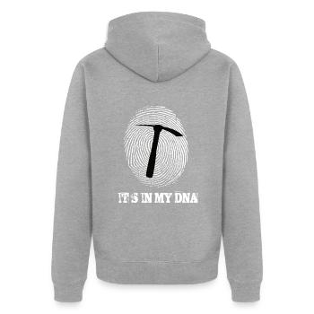 Road Construction Its In My Dna - Unisex Premium Organic Zip Hoodie - heather grey - Back - Nico (187cm)
