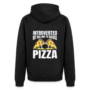 Introverti Cadeau Sarcastique Introverti - Veste à capuche bio Premium Unisexe - noir - Dos - Nico (187cm)