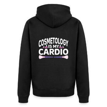 Kosmetologie Geschenk Kosmetikerin - Unisex Premium Bio Zip Hoodie - Schwarz - Hinten - Nico (187cm)