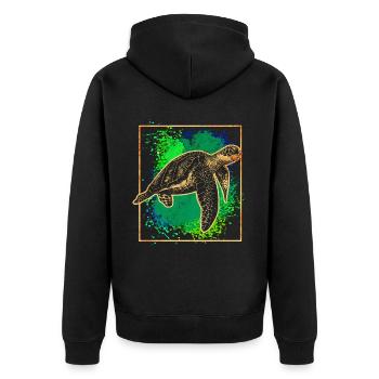 Tortue marine - Veste à capuche bio Premium Unisexe - noir - Dos - Nico (187cm)
