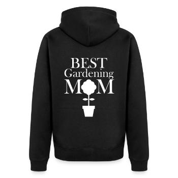 Hobbygärtner Garten Mutter Gärtnerische Mama - Unisex Premium Bio Zip Hoodie - Schwarz - Hinten - Nico (187cm)