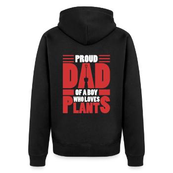 Hobbygärtner Garten Vater Gärtnerischer Vater - Unisex Premium Bio Zip Hoodie - Schwarz - Hinten - Nico (187cm)