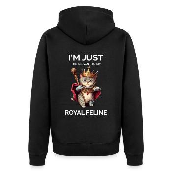 I'm Just The Servant Royal Kawaii Kitten Cat - Unisex Premium Organic Zip Hoodie - black - Back - Nico (187cm)