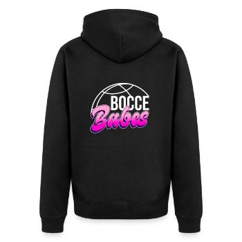 Boccia Babes - Boccia Ball - Unisex Premium Organic Zip Hoodie - black - Back - Nico (187cm)