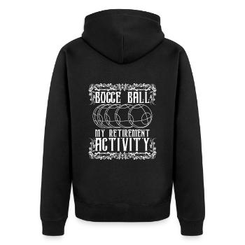 Boccia ball My retirement activity Boccia ball - Unisex Premium Organic Zip Hoodie - black - Back - Nico (187cm)