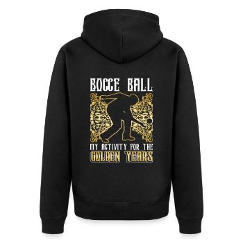 Boccia Ball Spieler Bocce Ball Ruhestand - Unisex Premium Bio Zip Hoodie - Schwarz - Hinten - Nico (187cm)