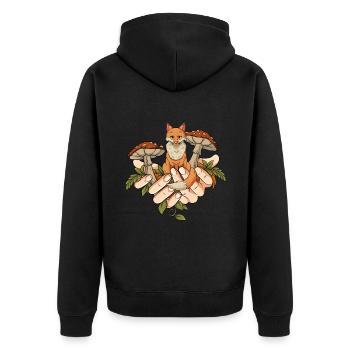Cottagecore Renard - Veste à capuche bio Premium Unisexe - noir - Dos - Nico (187cm)