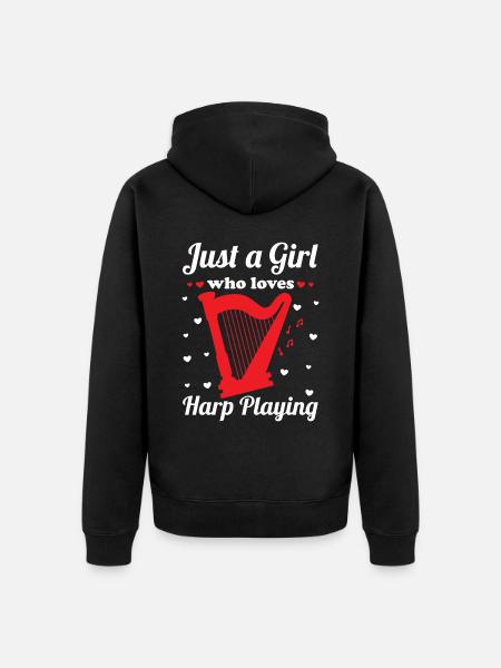 Harpist Harpist - Unisex Premium Organic Zip Hoodie - black