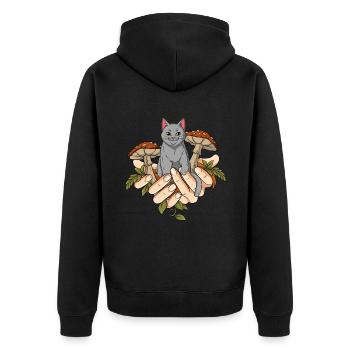 Chat Cottagecore - Veste à capuche bio Premium Unisexe - noir - Dos - Nico (187cm)