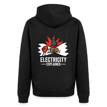 Elektroniker Elektriker Elektrizität - Unisex Premium Bio Zip Hoodie - Schwarz - Hinten - Nico (187cm)
