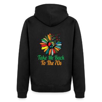 Hippie Paix Signe Paix Fleurs Fleur Enfant - Veste à capuche bio Premium Unisexe - noir - Dos - Nico (187cm)