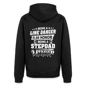 Line Dance Stepdad Line Dancing Stepfather - Unisex Premium Organic Zip Hoodie - black - Back - Nico (187cm)