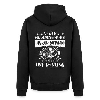 Line Dance Woman Line Dancing Women - Unisex Premium Bio Zip Hoodie - Schwarz - Hinten - Nico (187cm)
