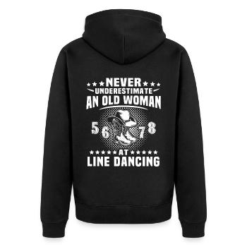 Line Dance Woman Line Dancing Women - Unisex Premium Bio Zip Hoodie - Schwarz - Hinten - Nico (187cm)