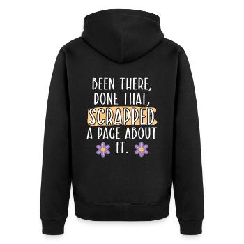 Been There Done That Scrapped A Page About It Scra - Unisex Premium Bio Zip Hoodie - Schwarz - Hinten - Nico (187cm)