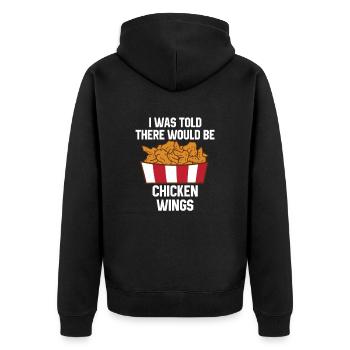 Chicken Wings Citation Hot Wing Fast Food Drôle - Veste à capuche bio Premium Unisexe - noir - Dos - Nico (187cm)