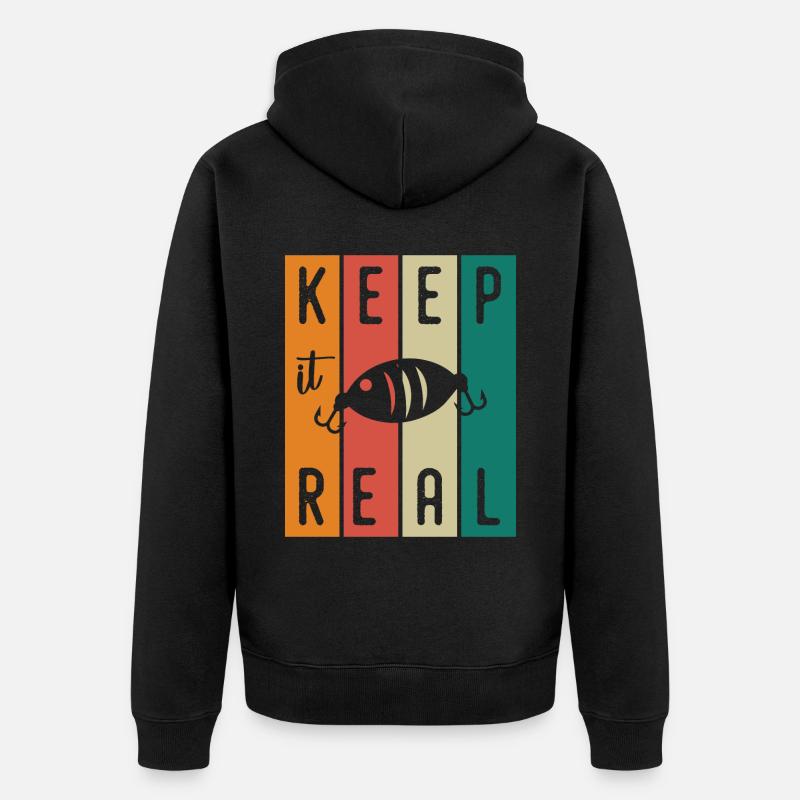 Keep It Real - - Unisex Premium Bio Zip Hoodie - Schwarz