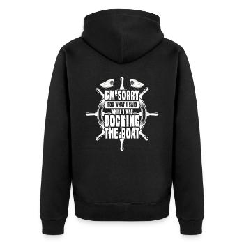 Drôle de dicton capitaine de bateau skipper - Veste à capuche bio Premium Unisexe - noir - Dos - Nico (187cm)