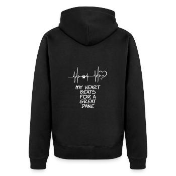 Mon cœur bat pour un grand danois - Veste à capuche bio Premium Unisexe - noir - Dos - Nico (187cm)